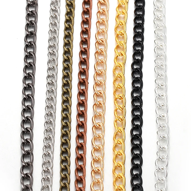 2 Meter Flat 2.5/3.5/4.5mm Extension Thin Chain Metal