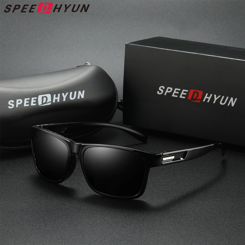 SPEEDHYUN 남성용 편광 선글라스, 여성용 UV400 렌즈, 패션 안경, 얼룩말 스트라이프 TR90, 운전 스포츠, 새로운 브랜드 디자인
