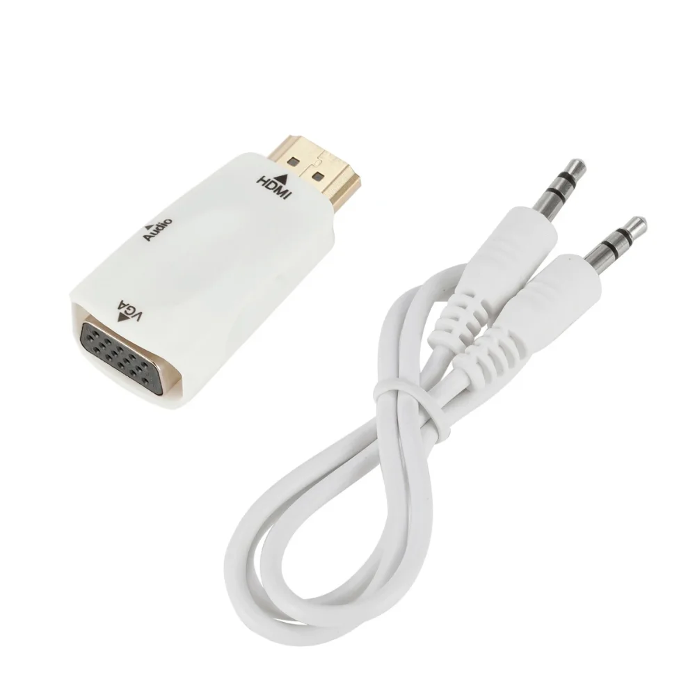 HDMI to VGA Adapter With 3.5Mm Jack Audio Cable HD 1080P HDMI Male To HDMI-compa