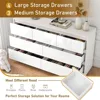 White Dressing Table in Bedroom, 55 Inch Long Dressing Table, High Gloss Dressing Table with 7 Drawers, Wooden Drawer Cabinet 3