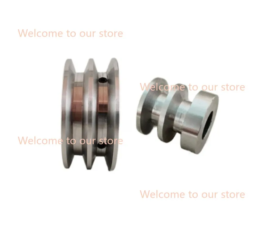 Aluminum Alloy Double Groove 40MM Pulley Wheel 8-18MM Fixed Bore For Motor Shaft 10MM PU Round Belt 1pc,aluminum pulley