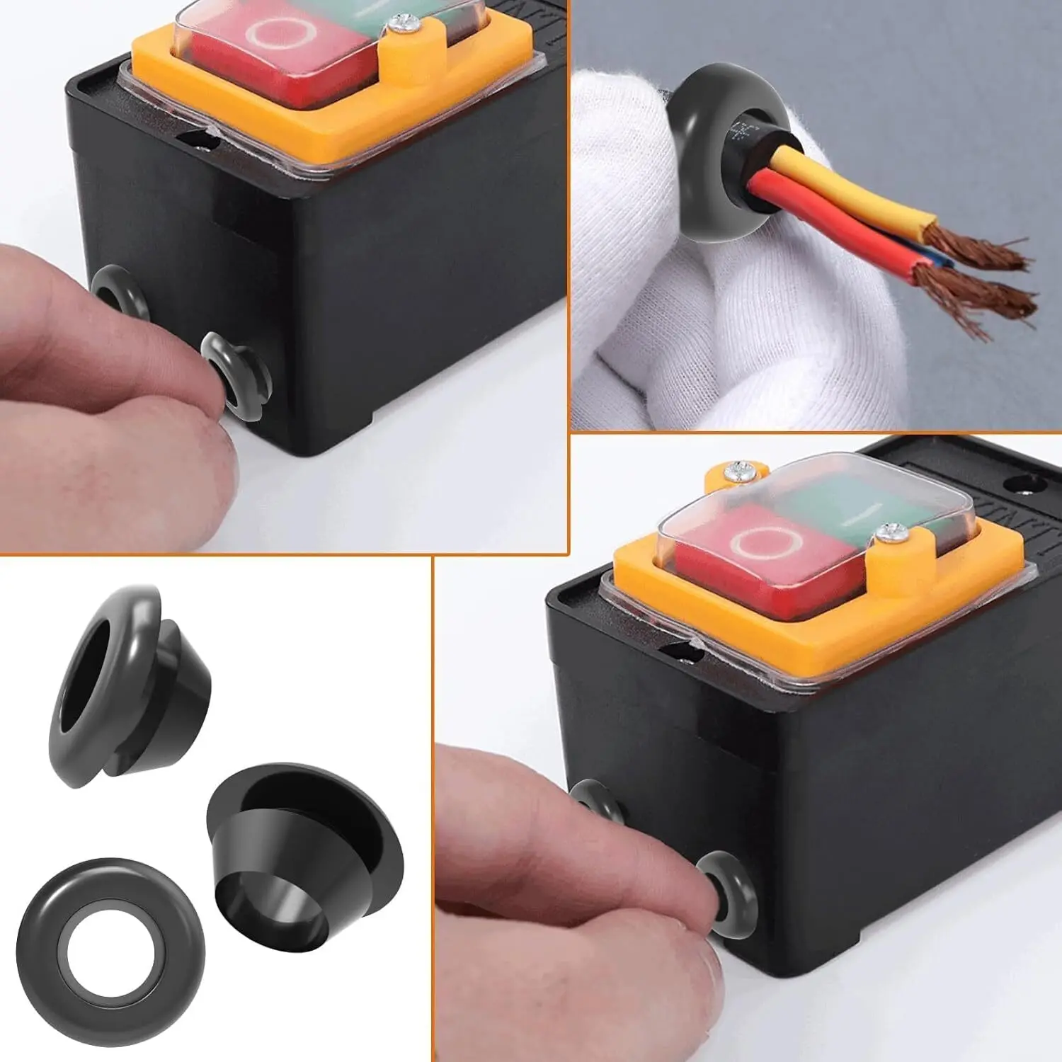 70Pcs Rubber Grommet Kit Cable Wire Hole Grommets Automotive Wiring Electrical Panels Dust Proof Moisture Resistant