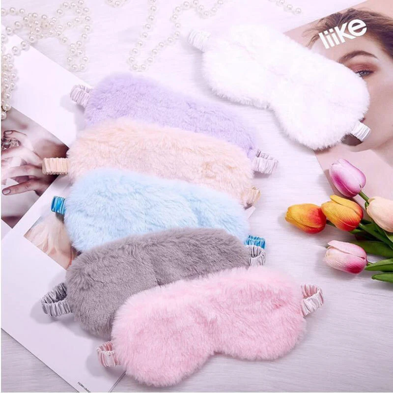 Sleeping Mask Sleeping Blindfold Soft Plush Eye Masks Cute Love Cloud Eye Cover Plush Mask Eyepatch Nap 3