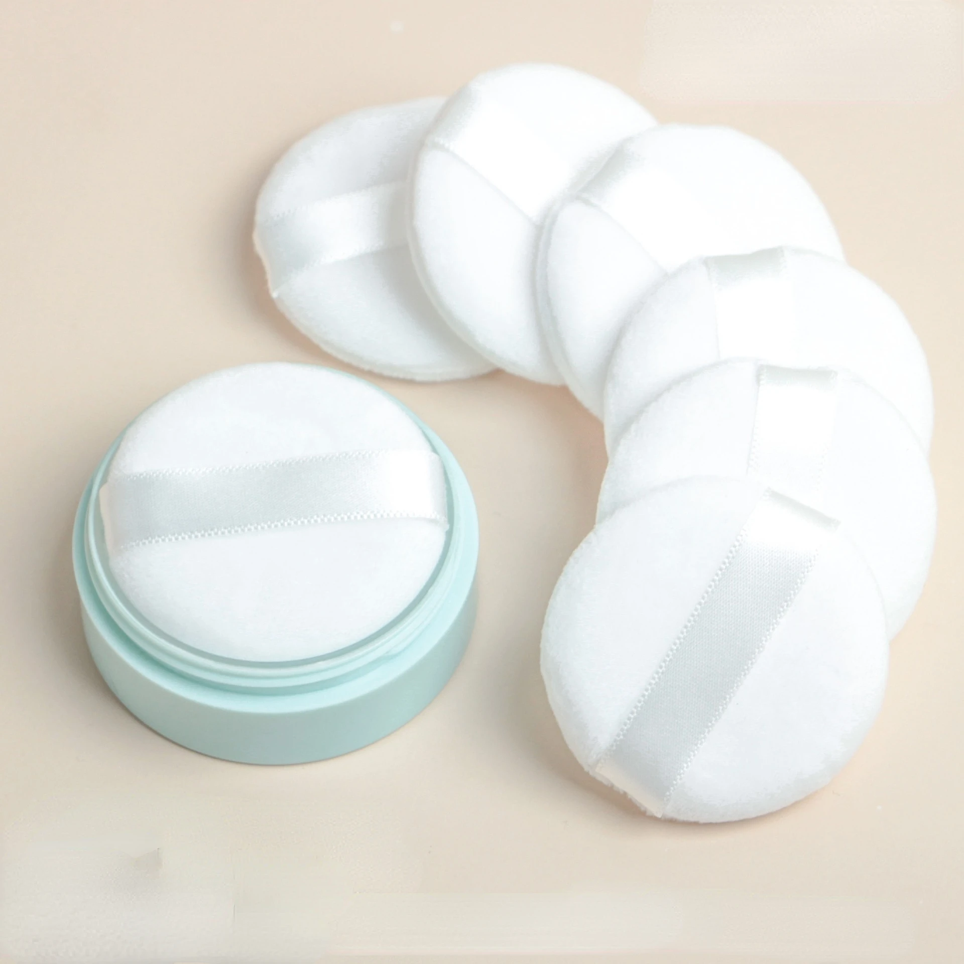 

5Pcs Mini Powder Puff Loose Powder Puff Honey Powder Puff Super Soft Crystal Velvet Setting Powder Puff Beauty Tools 45mm