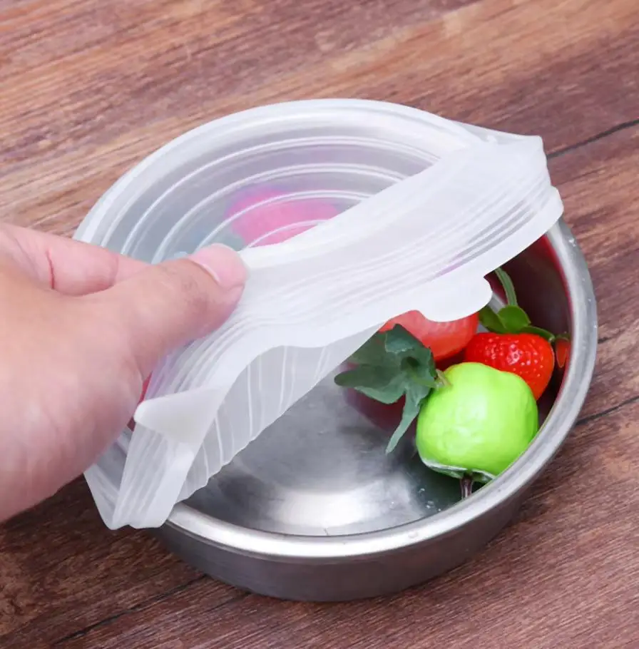 Bowl Cover Food Cover Fresh Keeping Preservation Cover Silicone Stretch Lid Flexible Round Heat Resistant Reusable Kitchen Food Storage