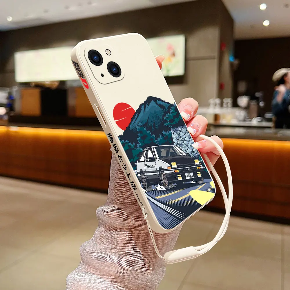 thumbnail image 1 of Funda de teléfono de Anime Initial D para Oneplus Nord 3 2 9R 9 8T 8 7 7T Pro 6 5G, cubierta de silicona líquida con correa de mano, 1 of 5