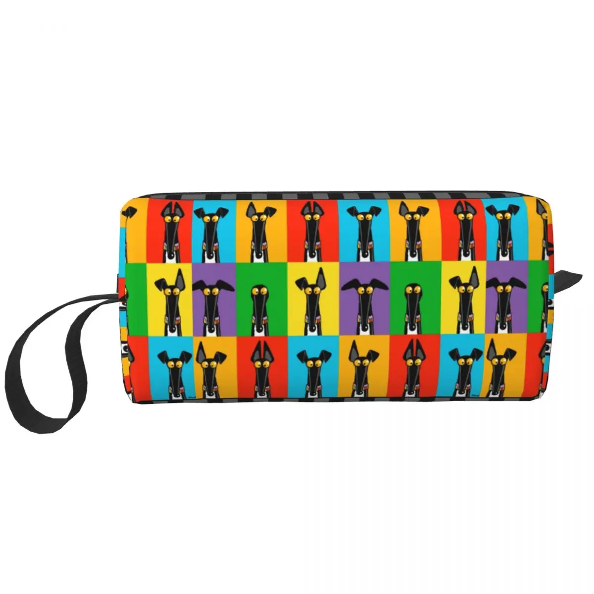 

Kawaii Greyhound Semaphore Travel Toiletry Bag for Women Whippet Sighthound Dog Makeup Cosmetic Bag Beauty Storage Dopp Kit