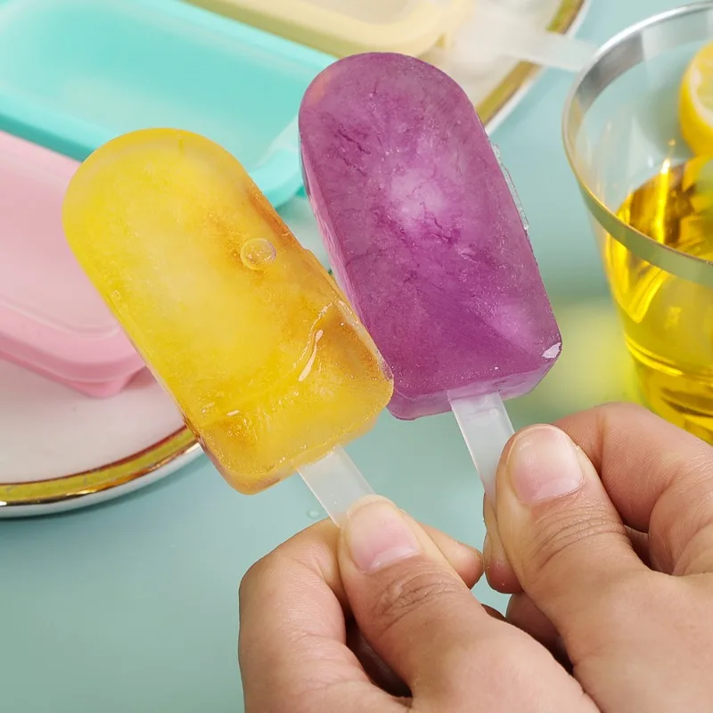 Ice Cream Molds Popsicle Mold Set DIY Chocolate Cream Ice Tray Reusable With Stick Cover Mould 4/1Pcs ice mold ice cream molds