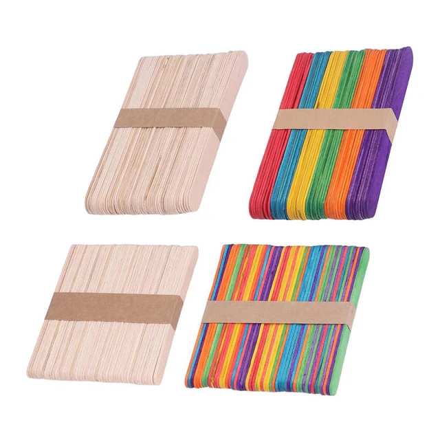 Wooden Ice Cream Popsicle Sticks, Multicolour, (Pack of 200) - Free  Shipping