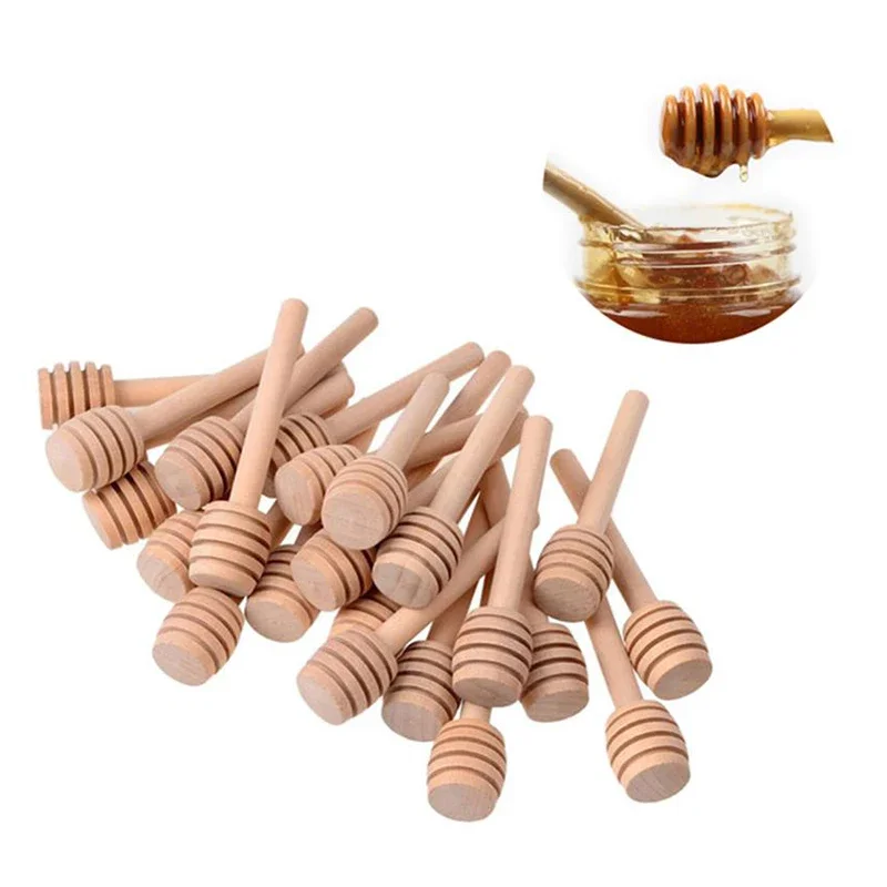 

10pcs 8cm Long Mini Wooden Honey Stick Honey Dippers Honey Spoon Stick For Honey Jar Wooden Honey Stick Honey Spoon Stir Bar