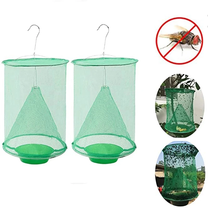 

1PCS Fly Catcher Killer Pest Control Reusable Hanging Fly Trap Flytrap Cage Net Traps Garden Hanging Flycatcher for Dropshipping