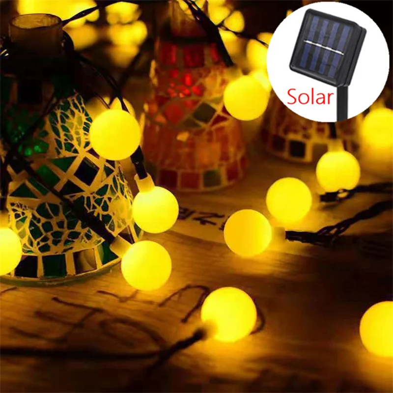 

LED Ball Bee Garland Fairy Lights String Waterproof Outdoor Lamp Christmas Lights Holiday Party Decoration Solar Light Outdoors