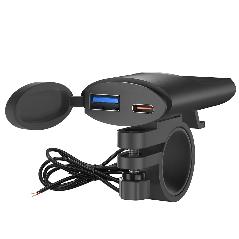 DC 12V-24V 오토바이 USB 콘센트, USB C 타입 충전기 어댑터, QC3.0 듀얼 퀵 충전기, 디지털 카메라 휴대폰용 자동 스위치