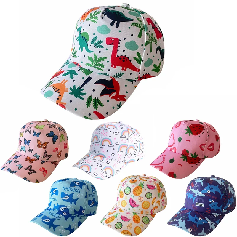 3-6 Year Old Children's Baseball Cap Boy's Cartoon Animal Printed Duckbill Cap Outdoor Beach Sun Hat