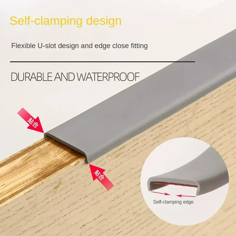 5M U-shaped Edge Banding Cabinet Desktop Edge Banding Decorative Strip TPE Wood Furniture Protector Cover Home Decoration