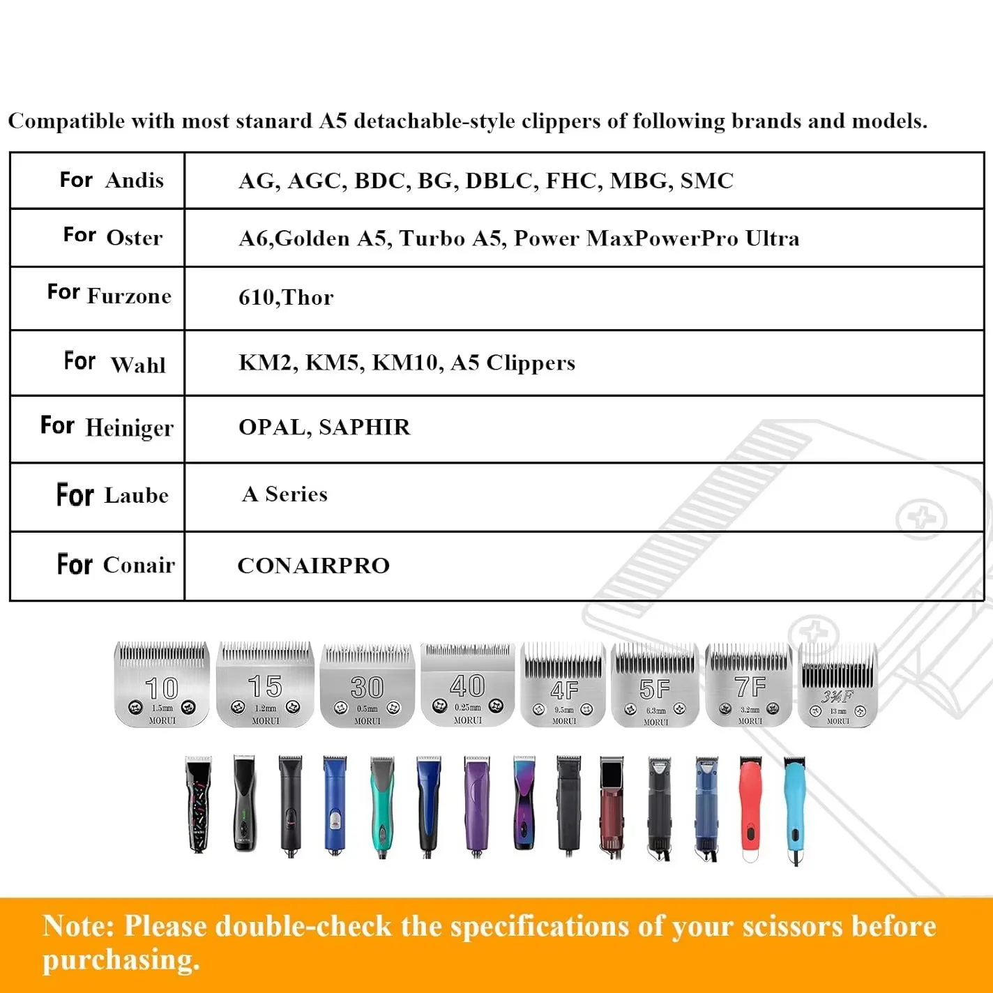 4F,5F,7F,9#,10#,30#,40# Professional Pet Dog Cat Hair Trimmer Blade Fit For Most Andis，Oster A5，Wahl KM 10 Animal Clippers barber hair clipper blade pet grooming clipper