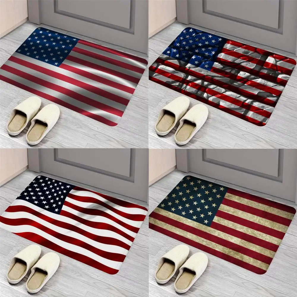 

American Flag Floor Mat Entrance Door Mat Nordic Style Home Doormat Bathroom-Toilet Mats Bedroom Hotel Decor Mat