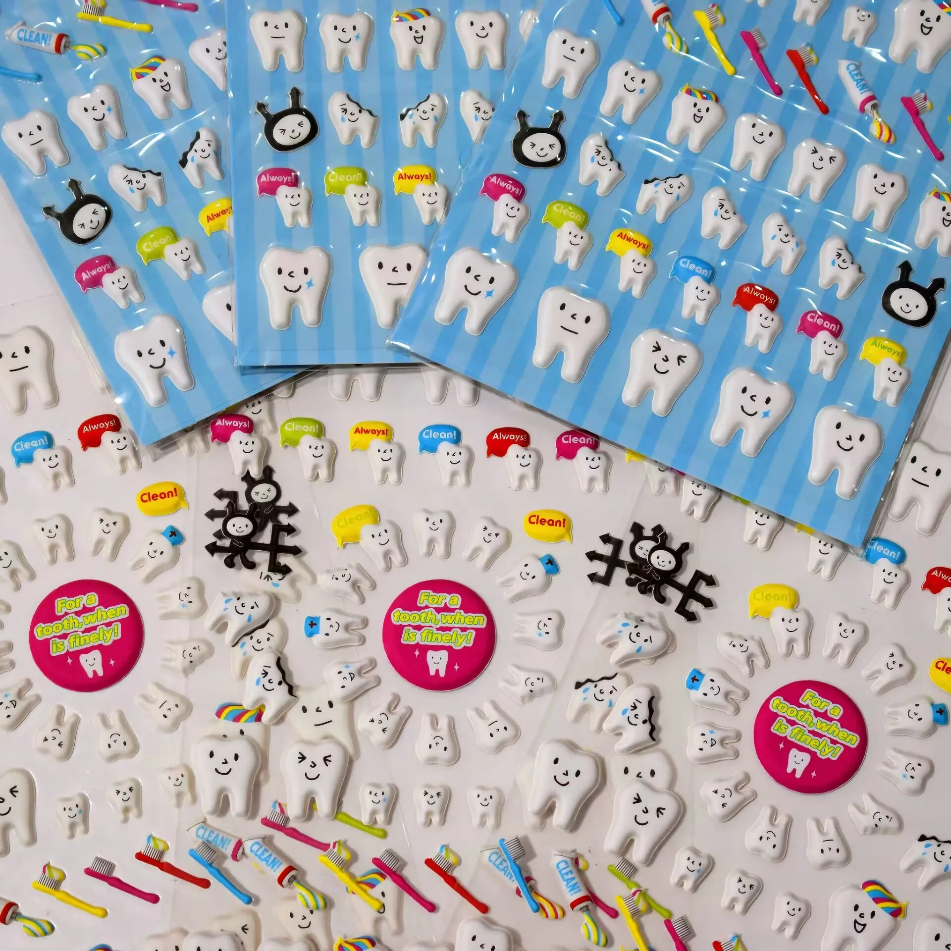 3Pcs Cartoon Gift Dental Tooth Shape Stickers Fashion Molar Shaped ...