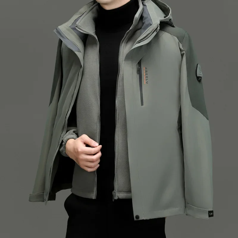 

2023 Winter Detachable Polar Fleece Liner Mountaineering Clothing Jacket Jacket for Men