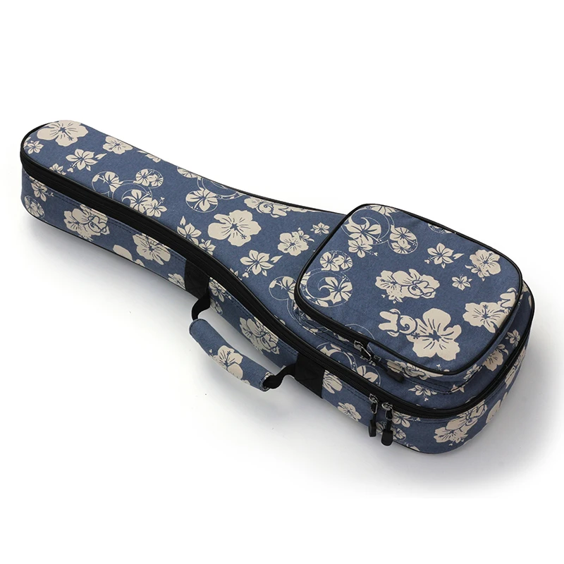 Ukulele Bag Waterproof Backpack Thicken Dustproof Shockproof Padding Cotton Pad Ethnic Style Flower Guitar Handbag 21 23 26 Inch