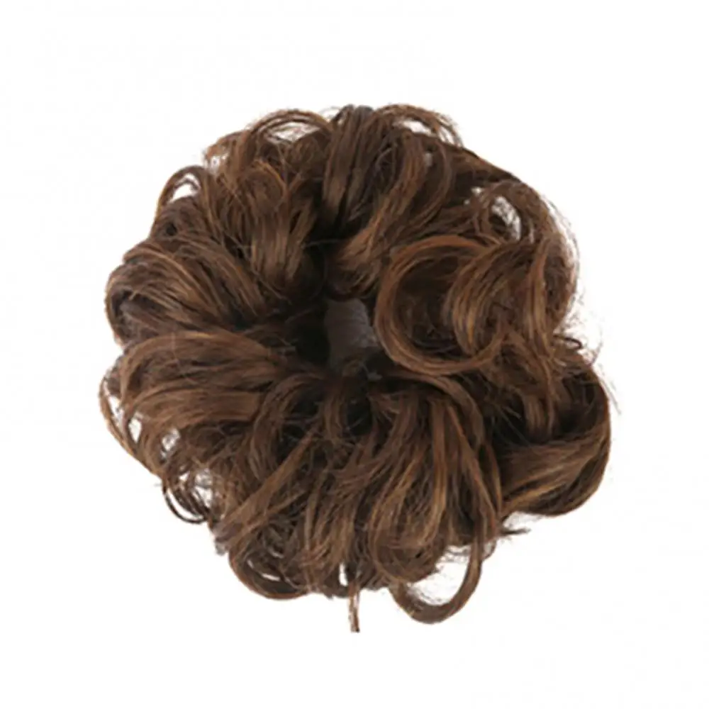 Synthetic Fiber Curly Chignon Fake Hair Extension Bun Wig Hairpiece for Women