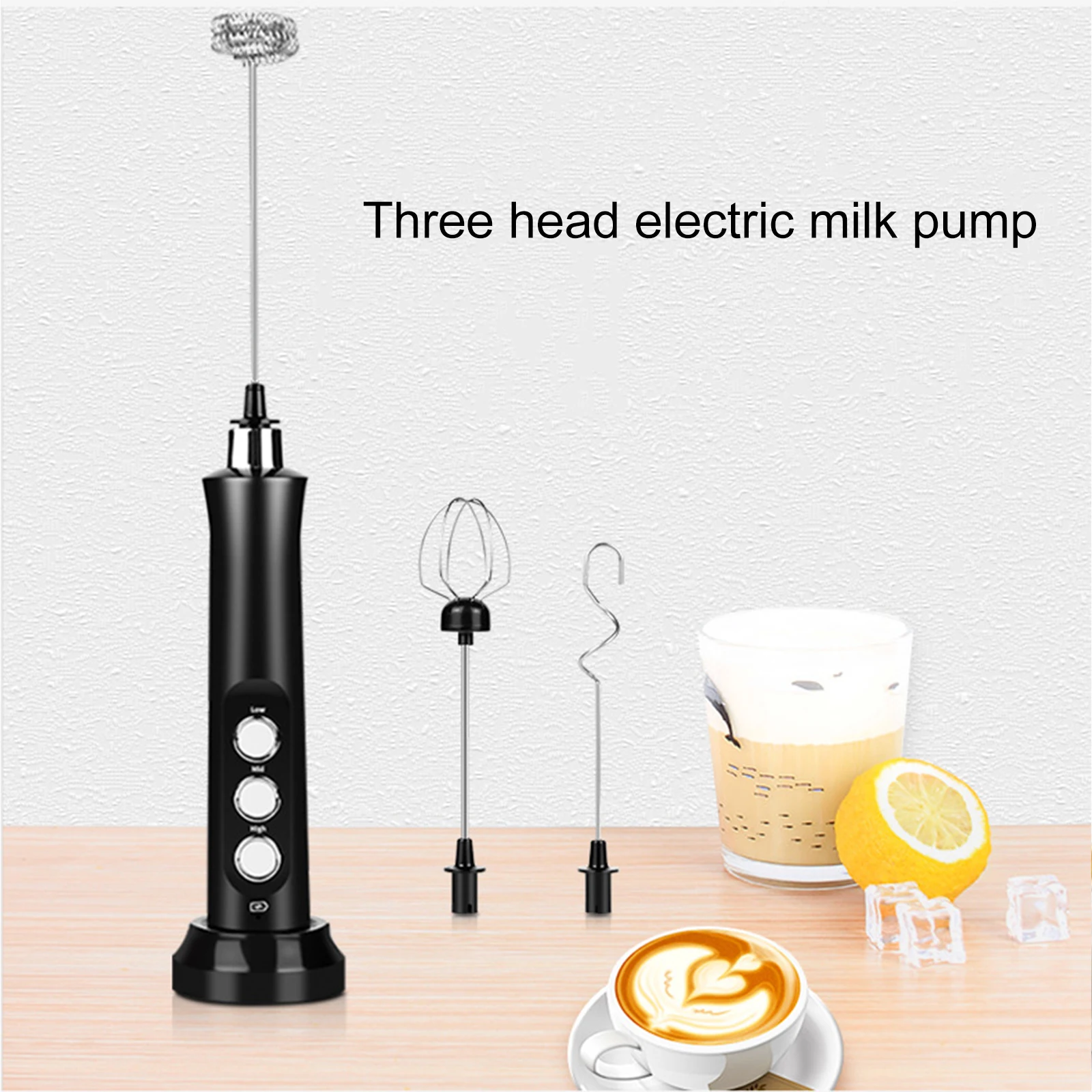 

3 In 1 Wireless Milk Frother Handheld Foam Maker For Lattes Coffee Whisk Mixer Foamer For Cappuccino Frappe Matcha Frothing Wand