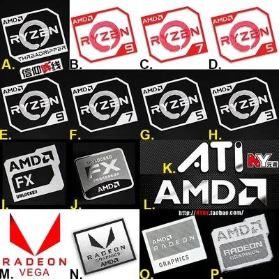 AMD Ryzen R9 R7 R5 R 금속 스티커 노트북 PC 태블릿 데스크탑 컴퓨터 모바일 디지털 맞춤형 DIY 장식