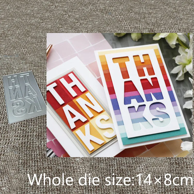 

New Design Craft Metal stencil mold Cutting Dies THANKS frame decoration scrapbook die cuts Album Paper Card Craft Embossing