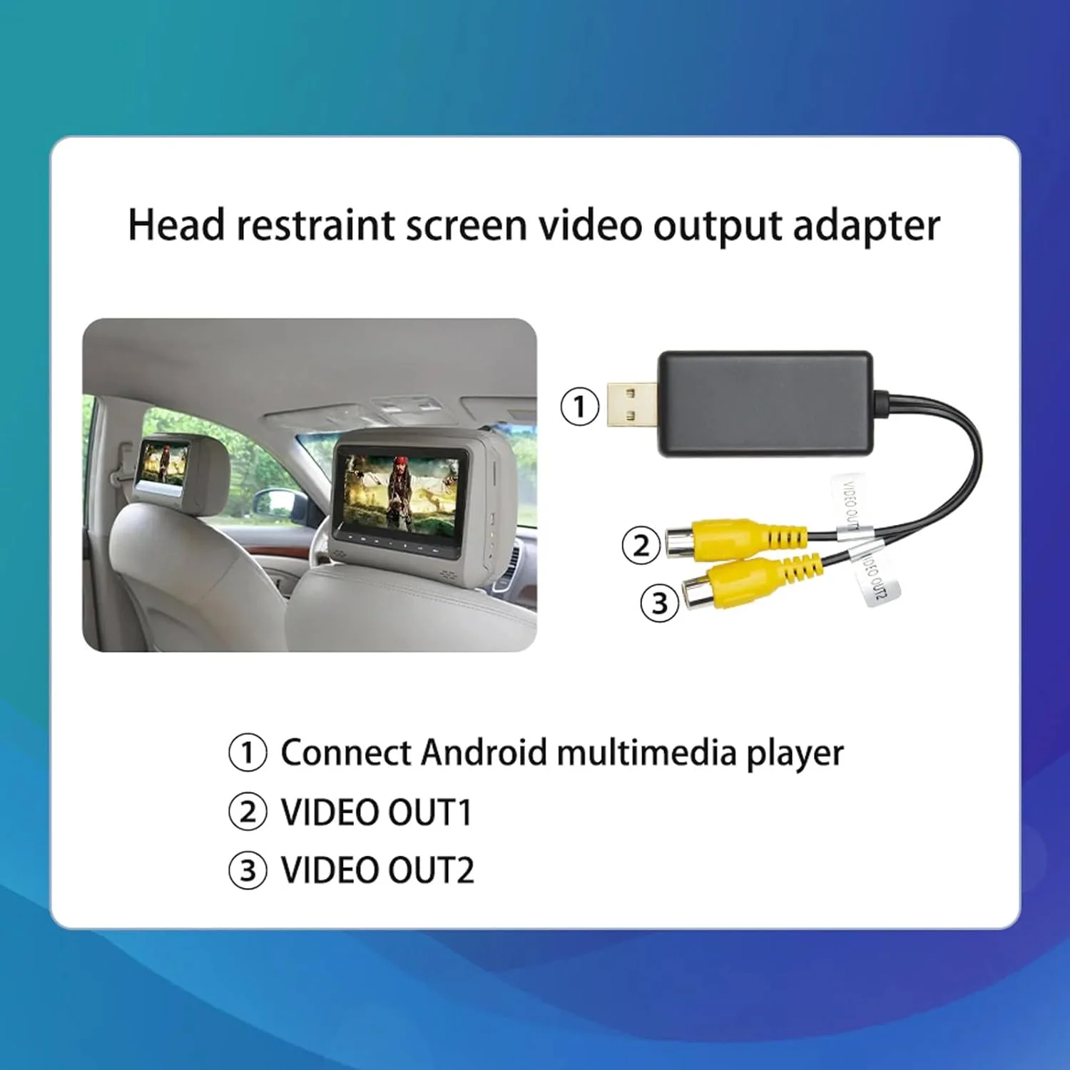 USB to CVBS RCA Video Output Adapter Box Interface Connect to Monitor Display Device for Android Radio Multimedia - 2