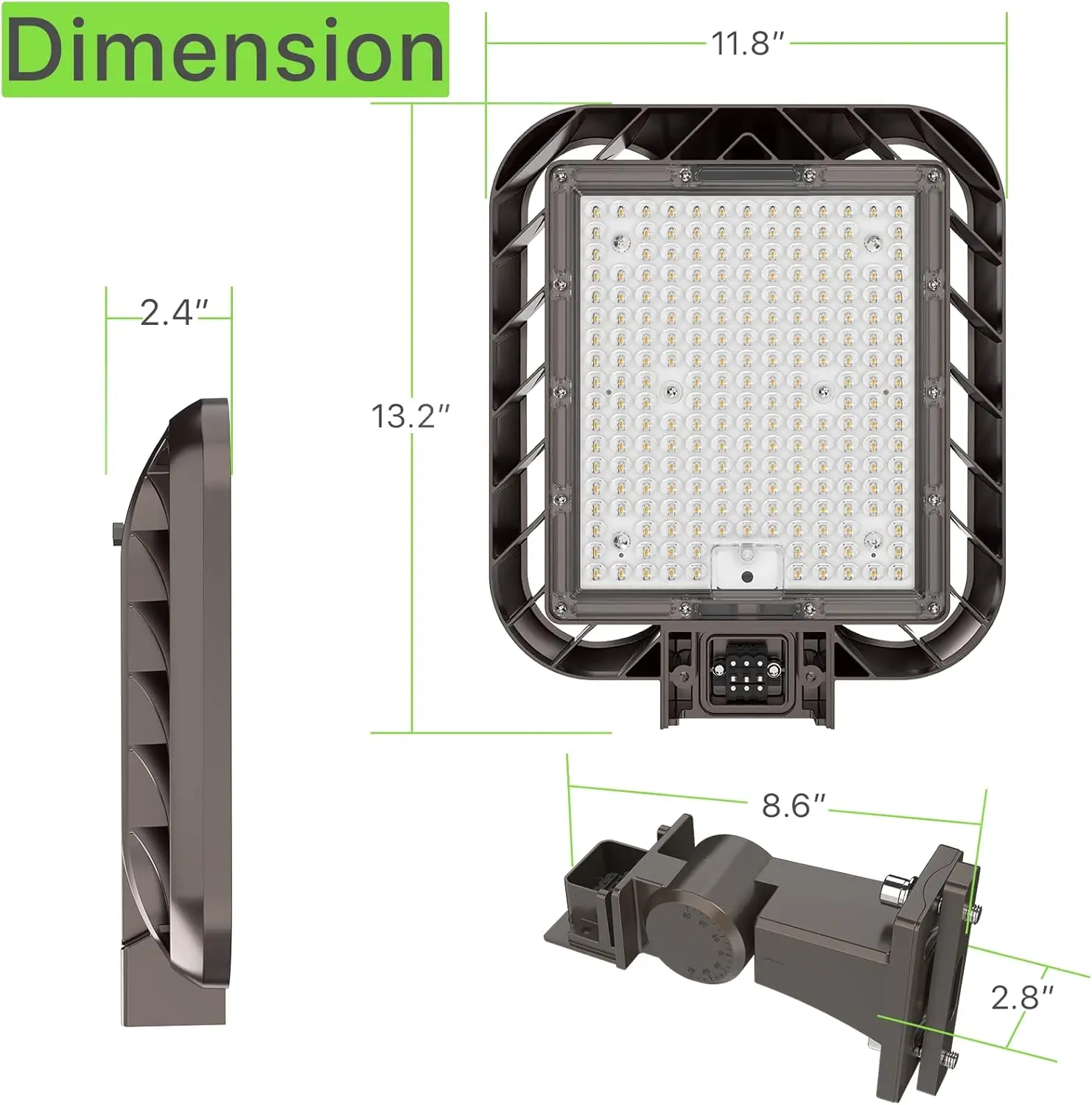 Dusk to Dawn Photocell Street Lights,Adjustable Arm Mount IP65 Waterproof Commercial 6
