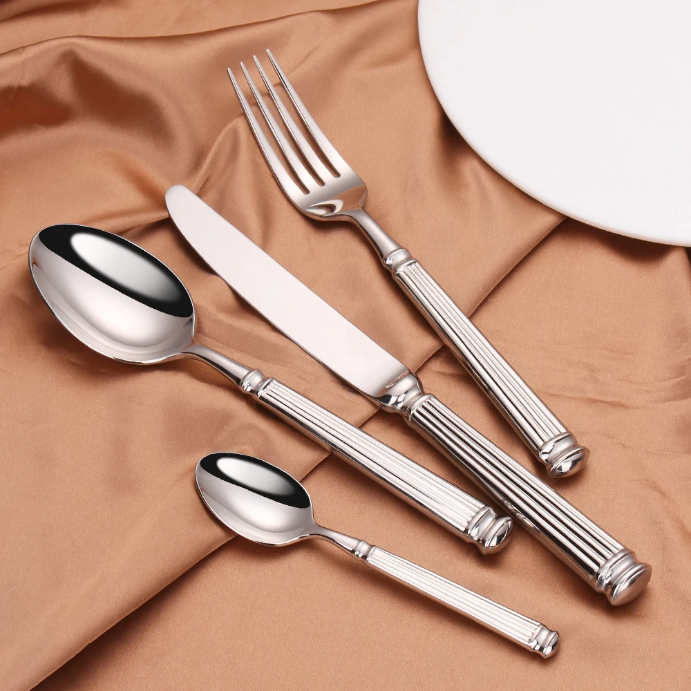 

16/20/24 Pieces Luxury Stainless Steel Wedding Home Dishwasher Safe Cutlery Silverware Set Knife Fork Spoon Flatware Utensils