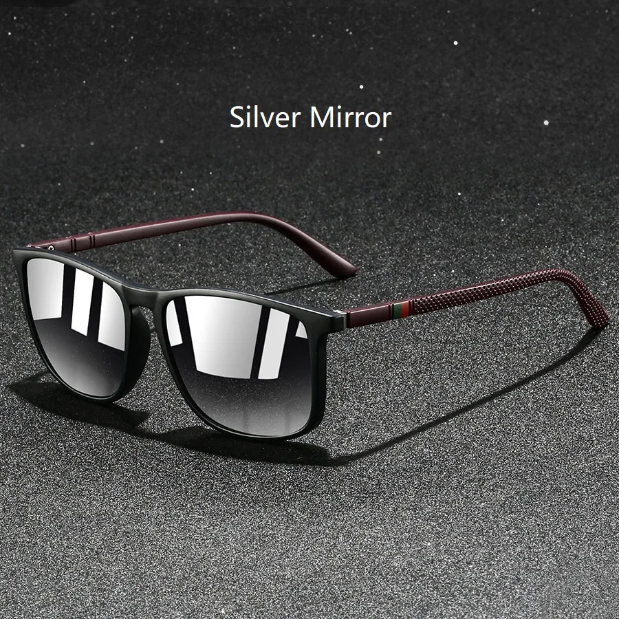 Modische Bunte Gestreifte Vintage Quadratische Sonnenbrille für Männer und Frauen zum Autofahren und Angeln Marken-Designer-Sonnenbrille Herren-Brillen – Detail 10