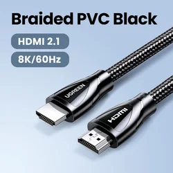Ultra High Speed 8K HDMI Cable - 48Gbps, 60Hz, Dolby Vision, HDCP2.3 Certified - 2m (8K Braided Black)