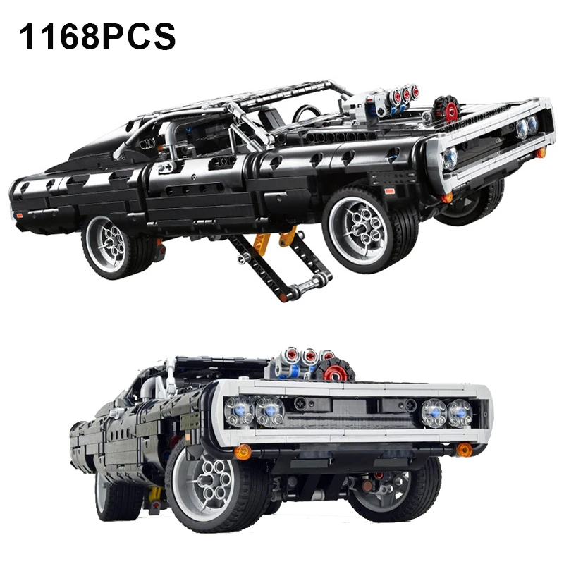 1168pcs Technical Dodge Charger Racing Car Model Building Blocks 42111