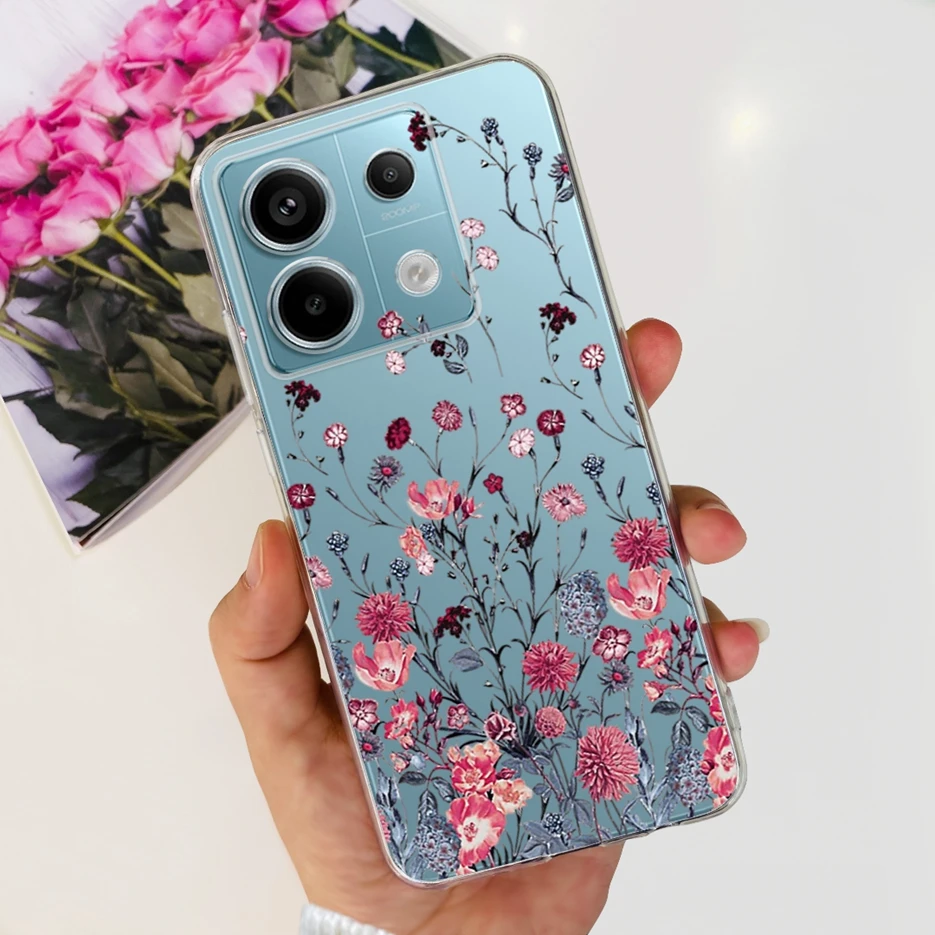 Chic Painted Clear Silicone Phone Case with Bumper Protection