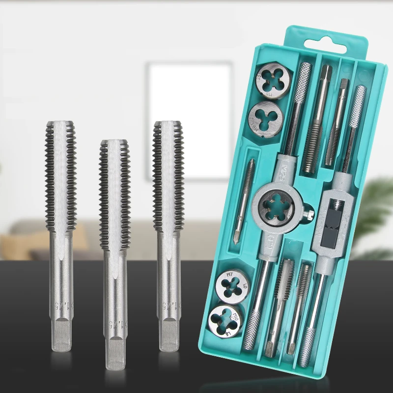 

6/7/8/9/12/20Pcs Professional Metric Hand Tap and Die Set M3-M12 Screw Thread Plugs Straight Taper Reamer Woodworking Hand Tools