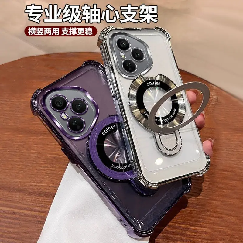 Luxury Plating Shockproof Magnetic Bracket Case with Holder Stand