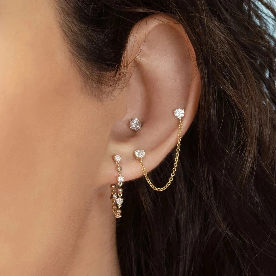 Orecchini A Cerchio Piccoli In Argento 925 Con Zirconi Cubici - 10mm, Ipoallergenici, Placcati Oro Bianco
