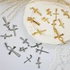 RHYSONG Fashion DIY 316L Stainless Steel Cross Pendant Necklace Gold Silver Color Charms For Women Jewelry Making Without Chain 3
