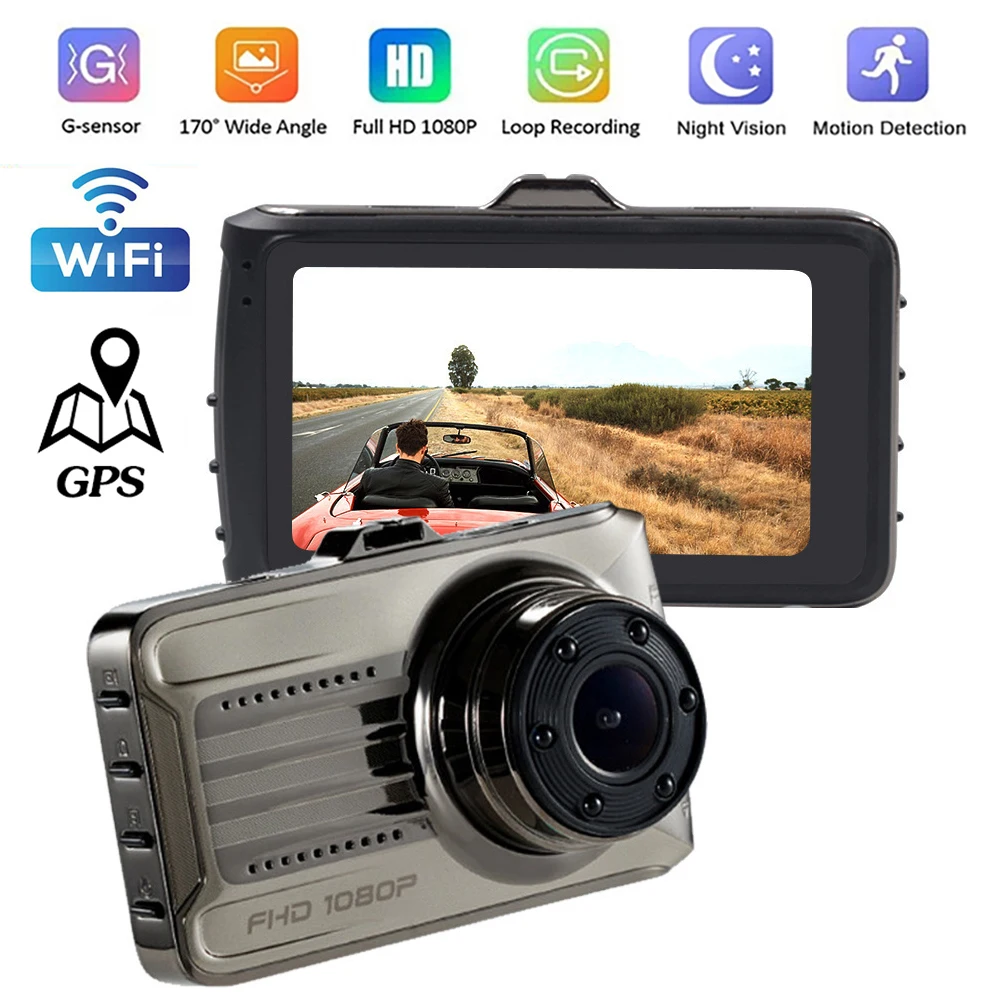

Автомобильный видеорегистратор, Wi-Fi, Full HD 1080P, камера заднего вида, Автомобильный видеорегистратор, черный ящик, Автомобильный видеорегистратор, GPS-регистратор, автомобильные аксессуары