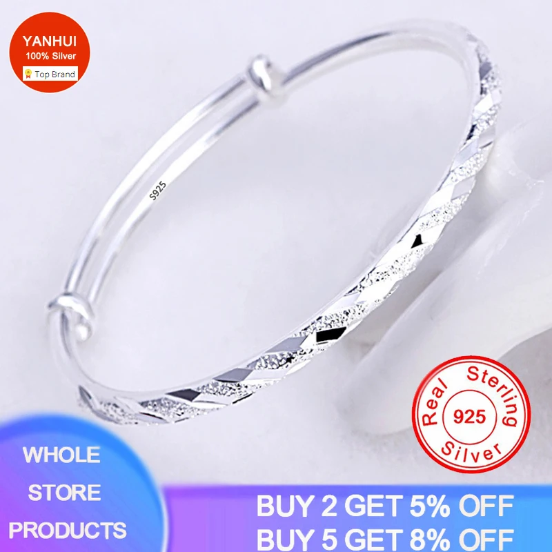 YANHUI Factory Price Genuine Tibetan Silver Adjustable Open Cuff Men Women Bracelets Trendy Simple Bangles Wholesale H061