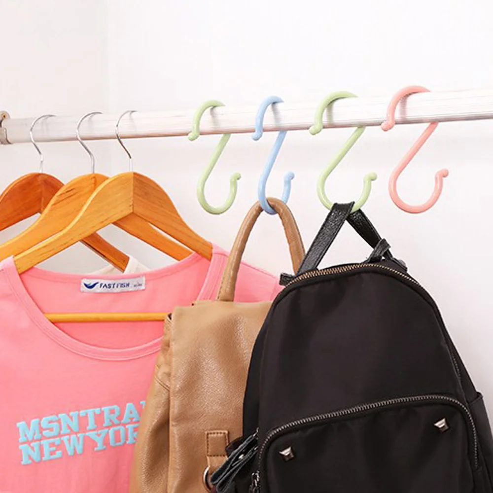 Living Bedroom Multi-purpose Hat Door Towel Hanging S-Shaped Hook Key Holder Clothes Hanger Organizer
