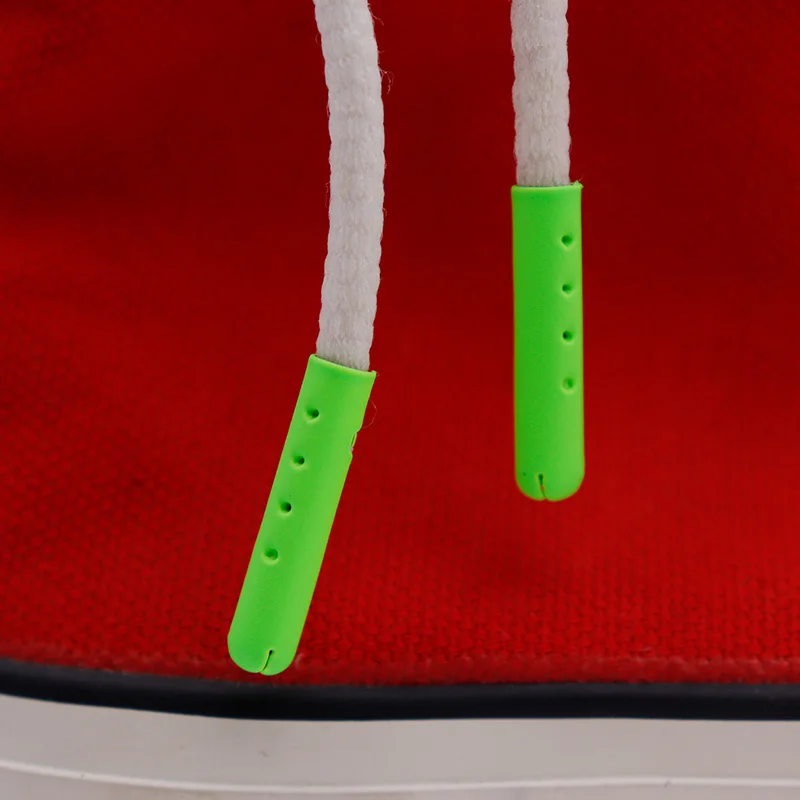 Coolstring 22.7*4.8mm Metal Tips Skin Feel Paint Nice Fashion Front All Canvas Rope Aglets Solid Green Blue Beige Bright Heads