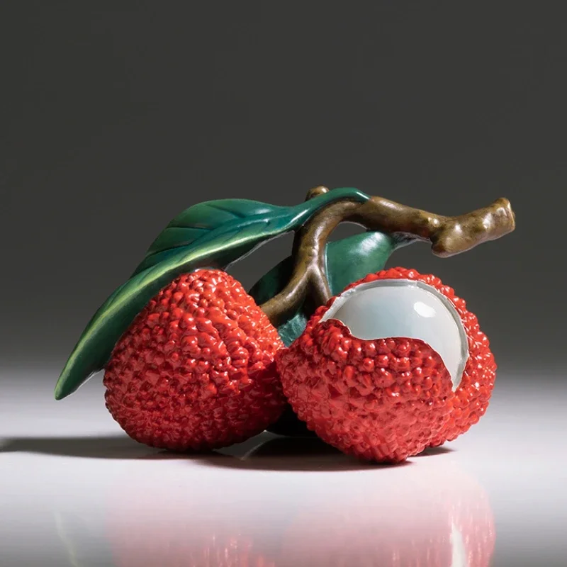 

Украшение для стола в европейском стиле, Медная настольная декоративная поделка с небольшим дивидендом, аксессуары для дома, украшение с имитацией фруктов и личи