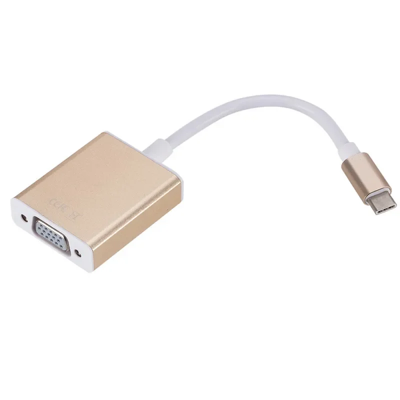USBC VGA 어댑터 USB 3.1 C 타입 수 암 VGA 컨버터 케이블, 맥북 12 인치 크롬북 픽셀 루미아 950XL 용, 1080P FHD