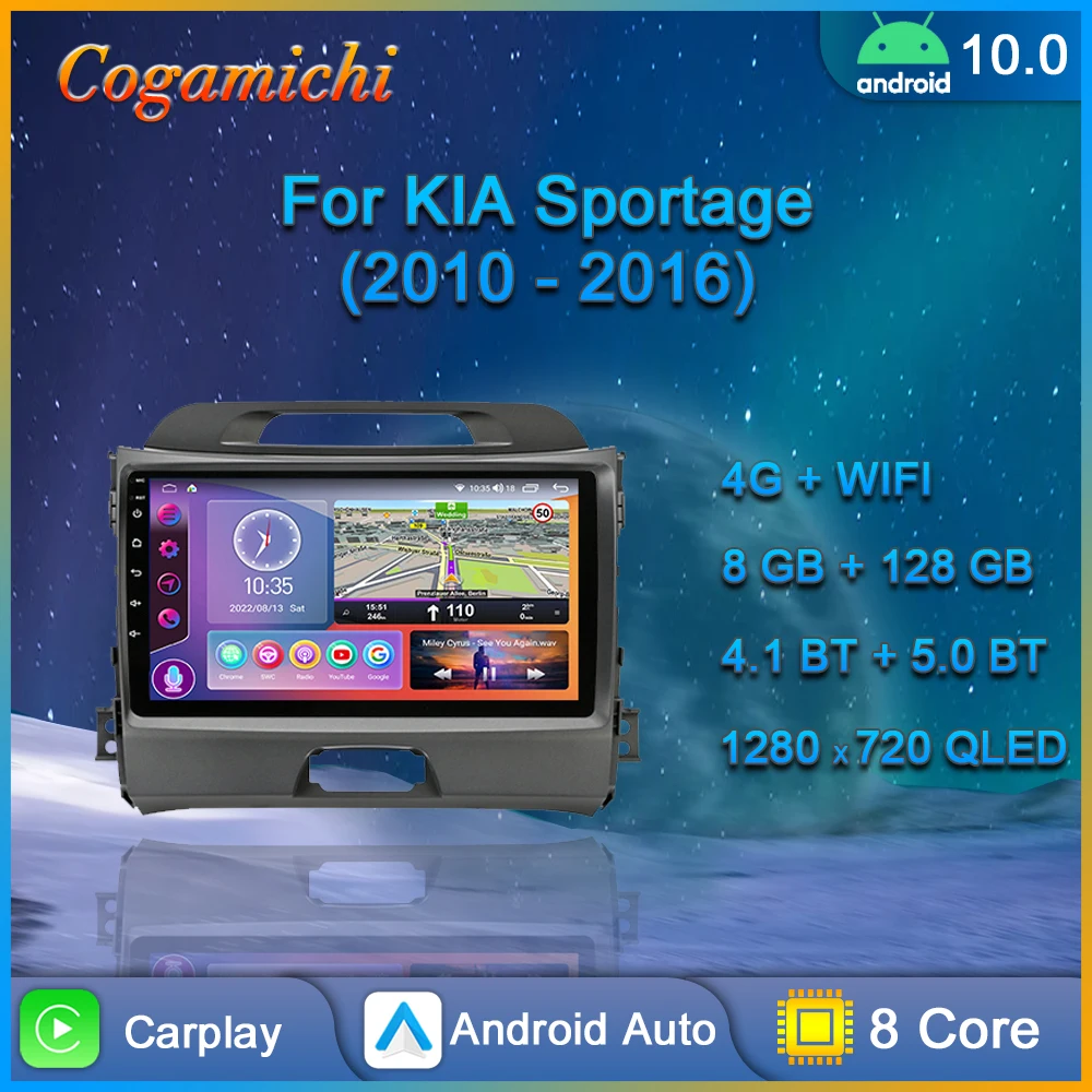 Lettore Multimediale Per Auto Per Kia Sportage 2010 2011 2012 2013 2014 2015 2016 2 Din Radio Android Carplay Autoradio Video Gps Wifi