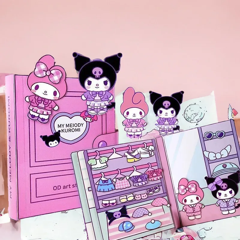 

Sanrio Kawaii Тихая книга DIY Наклейка игра книга My Melody Kuromi Pompompurin Cinnamoroll аниме детская игрушка подарок на день рождения