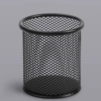 Multifunction Round/Square Pen Holder Office Desk Metal Mesh Pen Pot Cup Case Container Organiser Durable Pencil Case Stationery 4