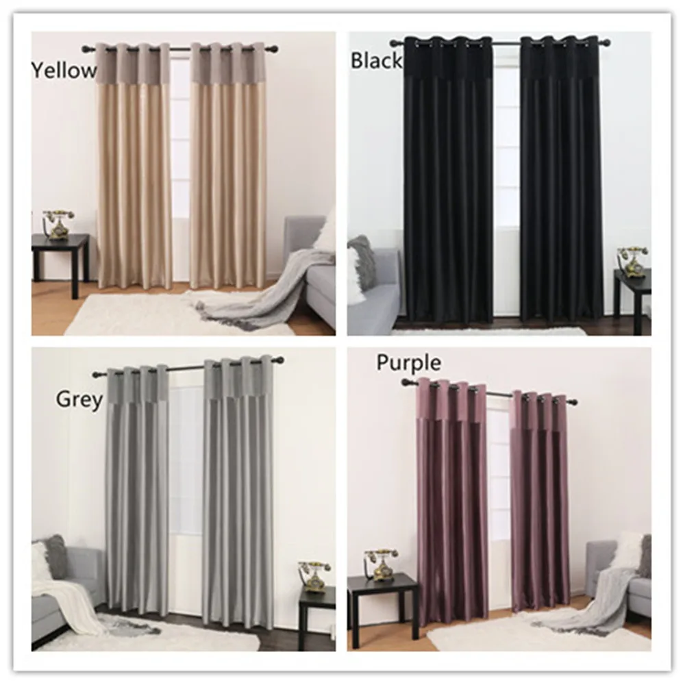 

Jinyahome 1 шт. 80% затенение Сращивание с внутренней подкладкой занавеска на окно штора гостиная раздвижная дверь 2239
