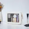 Tsa Approved Cosmetic Bag Waterproof Faux Leather Transparent Cosmetic Bag with Dual Zipper Closure for Outdoor Business Travel 1